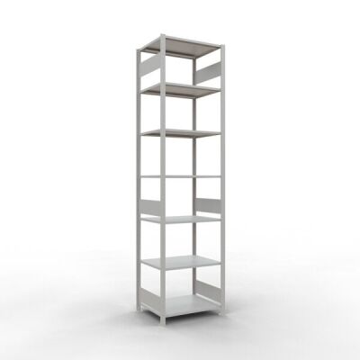 Grundregal, Fachbodenregal Stecksystem MULTIplus150, 3000 x 750 x 600 mm (HxBxT), 7 Fachböden, Längenriegel, RAL 7035 lichtgrau