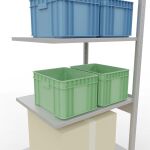 Anbauregal, Fachbodenregal Stecksystem MULTIplus150, 2500 x 750 x 600 mm (HxBxT), 6 Fachböden, Längenriegel, RAL 7035 lichtgrau