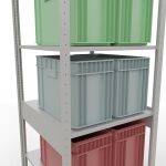 Grundregal, Fachbodenregal Stecksystem MULTIplus150, 2500 x 750 x 800 mm (HxBxT), 6 Fachböden, Längenriegel, RAL 7035 lichtgrau