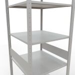 Grundregal, Fachbodenregal Stecksystem MULTIplus150, 3000 x 750 x 800 mm (HxBxT), 7 Fachböden, Längenriegel, RAL 7035 lichtgrau