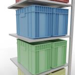 Anbauregal, Fachbodenregal Stecksystem MULTIplus150, 2000 x 750 x 800 mm (HxBxT), 5 Fachböden, Längenriegel, RAL 7035 lichtgrau