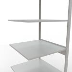 Anbauregal, Fachbodenregal Stecksystem MULTIplus150, 2500 x 750 x 800 mm (HxBxT), 6 Fachböden, Längenriegel, RAL 7035 lichtgrau