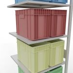 Anbauregal, Fachbodenregal Stecksystem MULTIplus150, 3000 x 750 x 800 mm (HxBxT), 7 Fachböden, Längenriegel, RAL 7035 lichtgrau