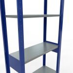 Grundregal, Fachbodenregal Stecksystem MULTIplus150, 2500 x 750 x 300 mm (HxBxT), 6 Fachböden, Längenriegel, RAL 5010 enzianblau/verzinkt/verzinkt