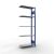 Anbauregal, Fachbodenregal Stecksystem MULTIplus150, 2000 x 750 x 300 mm (HxBxT), 5 Fachböden, Längenriegel, RAL 5010 enzianblau/verzinkt/verzinkt