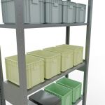 Grundregal, Fachbodenregal Stecksystem MULTIplus150, 2500 x 1000 x 300 mm (HxBxT), 6 Fachböden, Längenriegel, verzinkt