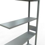 Anbauregal, Fachbodenregal Stecksystem MULTIplus150, 3000 x 1000 x 300 mm (HxBxT), 7 Fachböden, Längenriegel, verzinkt