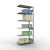 Anbauregal, Fachbodenregal Stecksystem MULTIplus150, 2500 x 1000 x 500 mm (HxBxT), 6 Fachböden, Längenriegel, verzinkt