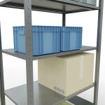 Grundregal, Fachbodenregal Stecksystem MULTIplus150, 2000 x 1000 x 600 mm (HxBxT), 5 Fachböden, Längenriegel, verzinkt