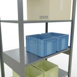 Grundregal, Fachbodenregal Stecksystem MULTIplus150, 2500 x 1000 x 600 mm (HxBxT), 6 Fachböden, Längenriegel, verzinkt