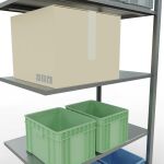 Anbauregal, Fachbodenregal Stecksystem MULTIplus150, 2000 x 1000 x 600 mm (HxBxT), 5 Fachböden, Längenriegel, verzinkt