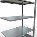 Anbauregal, Fachbodenregal Stecksystem MULTIplus150, 2000 x 1000 x 600 mm (HxBxT), 5 Fachböden, Längenriegel, verzinkt