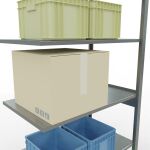 Anbauregal, Fachbodenregal Stecksystem MULTIplus150, 2500 x 1000 x 600 mm (HxBxT), 6 Fachböden, Längenriegel, verzinkt