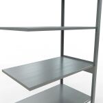 Anbauregal, Fachbodenregal Stecksystem MULTIplus150, 2500 x 1000 x 600 mm (HxBxT), 6 Fachböden, Längenriegel, verzinkt