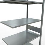 Anbauregal, Fachbodenregal Stecksystem MULTIplus150, 3000 x 1000 x 600 mm (HxBxT), 7 Fachböden, Längenriegel, verzinkt