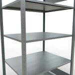 Grundregal, Fachbodenregal Stecksystem MULTIplus150, 2000 x 1000 x 800 mm (HxBxT), 5 Fachböden, Längenriegel, verzinkt