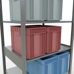 Grundregal, Fachbodenregal Stecksystem MULTIplus150, 2500 x 1000 x 800 mm (HxBxT), 6 Fachböden, Längenriegel, verzinkt