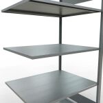 Anbauregal, Fachbodenregal Stecksystem MULTIplus150, 2000 x 1000 x 800 mm (HxBxT), 5 Fachböden, Längenriegel, verzinkt