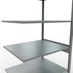 Anbauregal, Fachbodenregal Stecksystem MULTIplus150, 2500 x 1000 x 800 mm (HxBxT), 6 Fachböden, Längenriegel, verzinkt