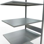 Anbauregal, Fachbodenregal Stecksystem MULTIplus150, 3000 x 1000 x 800 mm (HxBxT), 7 Fachböden, Längenriegel, verzinkt