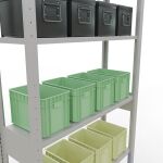 Grundregal, Fachbodenregal Stecksystem MULTIplus150, 2500 x 1000 x 300 mm (HxBxT), 6 Fachböden, Längenriegel, RAL 7035 lichtgrau