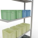 Anbauregal, Fachbodenregal Stecksystem MULTIplus150, 2000 x 1000 x 300 mm (HxBxT), 5 Fachböden, Längenriegel, RAL 7035 lichtgrau