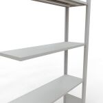 Anbauregal, Fachbodenregal Stecksystem MULTIplus150, 2000 x 1000 x 300 mm (HxBxT), 5 Fachböden, Längenriegel, RAL 7035 lichtgrau