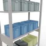 Grundregal, Fachbodenregal Stecksystem MULTIplus150, 2500 x 1000 x 400 mm (HxBxT), 6 Fachböden, Längenriegel, RAL 7035 lichtgrau