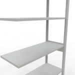 Anbauregal, Fachbodenregal Stecksystem MULTIplus150, 2500 x 1000 x 400 mm (HxBxT), 6 Fachböden, Längenriegel, RAL 7035 lichtgrau