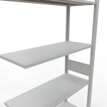 Anbauregal, Fachbodenregal Stecksystem MULTIplus150, 3000 x 1000 x 400 mm (HxBxT), 7 Fachböden, Längenriegel, RAL 7035 lichtgrau