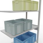 Anbauregal, Fachbodenregal Stecksystem MULTIplus150, 2500 x 1000 x 500 mm (HxBxT), 6 Fachböden, Längenriegel, RAL 7035 lichtgrau