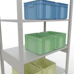 Grundregal, Fachbodenregal Stecksystem MULTIplus150, 2500 x 1000 x 600 mm (HxBxT), 6 Fachböden, Längenriegel, RAL 7035 lichtgrau