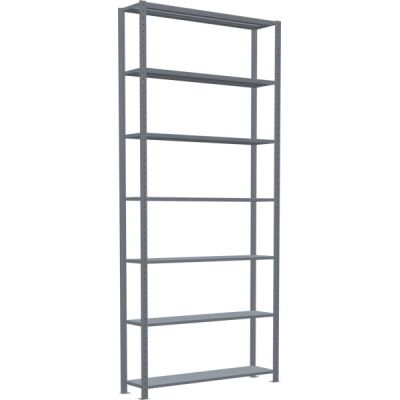 Grundregal, Fachbodenregal Stecksystem MULTIplus150, 3000 x 1300 x 300 mm (HxBxT), 7 Fachböden, Längenriegel, verzinkt