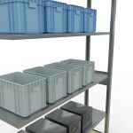 Anbauregal, Fachbodenregal Stecksystem MULTIplus150, 2500 x 1300 x 300 mm (HxBxT), 6 Fachböden, Längenriegel, verzinkt