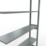 Anbauregal, Fachbodenregal Stecksystem MULTIplus150, 2500 x 1300 x 300 mm (HxBxT), 6 Fachböden, Längenriegel, verzinkt