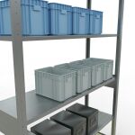 Grundregal, Fachbodenregal Stecksystem MULTIplus150, 2500 x 1300 x 400 mm (HxBxT), 6 Fachböden, Längenriegel, verzinkt