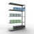 Anbauregal, Fachbodenregal Stecksystem MULTIplus150, 2000 x 1300 x 400 mm (HxBxT), 5 Fachböden, Längenriegel, verzinkt