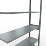 Anbauregal, Fachbodenregal Stecksystem MULTIplus150, 2500 x 1300 x 400 mm (HxBxT), 6 Fachböden, Längenriegel, verzinkt
