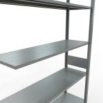Anbauregal, Fachbodenregal Stecksystem MULTIplus150, 3000 x 1300 x 400 mm (HxBxT), 7 Fachböden, Längenriegel, verzinkt