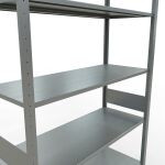 Grundregal, Fachbodenregal Stecksystem MULTIplus150, 3000 x 1300 x 500 mm (HxBxT), 7 Fachböden, Längenriegel, verzinkt