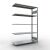 Anbauregal, Fachbodenregal Stecksystem MULTIplus150, 2000 x 1300 x 500 mm (HxBxT), 5 Fachböden, Längenriegel, verzinkt
