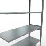 Anbauregal, Fachbodenregal Stecksystem MULTIplus150, 2500 x 1300 x 500 mm (HxBxT), 6 Fachböden, Längenriegel, verzinkt