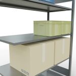 Anbauregal, Fachbodenregal Stecksystem MULTIplus150, 2000 x 1300 x 600 mm (HxBxT), 5 Fachböden, Längenriegel, verzinkt