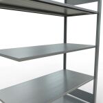 Anbauregal, Fachbodenregal Stecksystem MULTIplus150, 2000 x 1300 x 600 mm (HxBxT), 5 Fachböden, Längenriegel, verzinkt