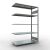 Anbauregal, Fachbodenregal Stecksystem MULTIplus150, 2000 x 1300 x 600 mm (HxBxT), 5 Fachböden, Längenriegel, verzinkt