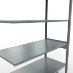 Anbauregal, Fachbodenregal Stecksystem MULTIplus150, 2500 x 1300 x 600 mm (HxBxT), 6 Fachböden, Längenriegel, verzinkt