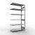 Anbauregal, Fachbodenregal Stecksystem MULTIplus150, 2500 x 1300 x 600 mm (HxBxT), 6 Fachböden, Längenriegel, verzinkt