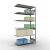 Anbauregal, Fachbodenregal Stecksystem MULTIplus150, 2500 x 1300 x 600 mm (HxBxT), 6 Fachböden, Längenriegel, verzinkt