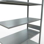 Anbauregal, Fachbodenregal Stecksystem MULTIplus150, 3000 x 1300 x 600 mm (HxBxT), 7 Fachböden, Längenriegel, verzinkt