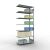 Anbauregal, Fachbodenregal Stecksystem MULTIplus150, 3000 x 1300 x 600 mm (HxBxT), 7 Fachböden, Längenriegel, verzinkt
